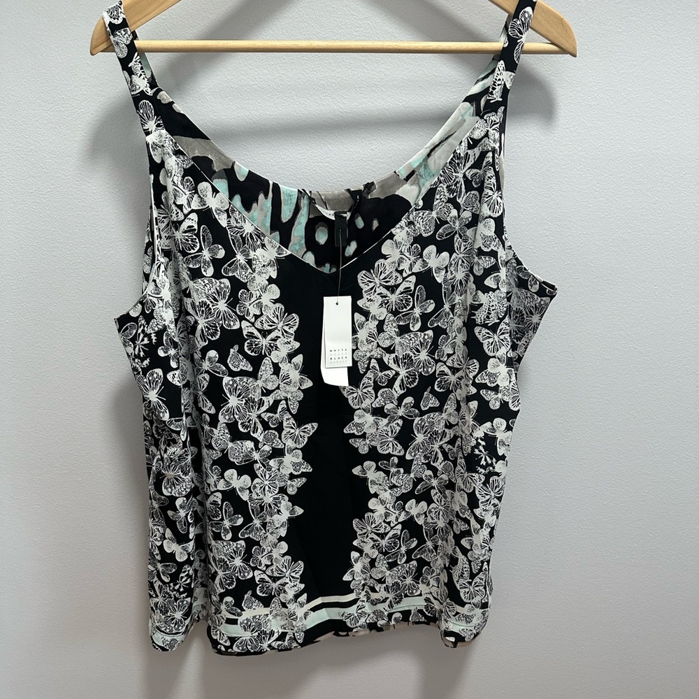 White House Black Market Asymmetrical Embellished Tank Top